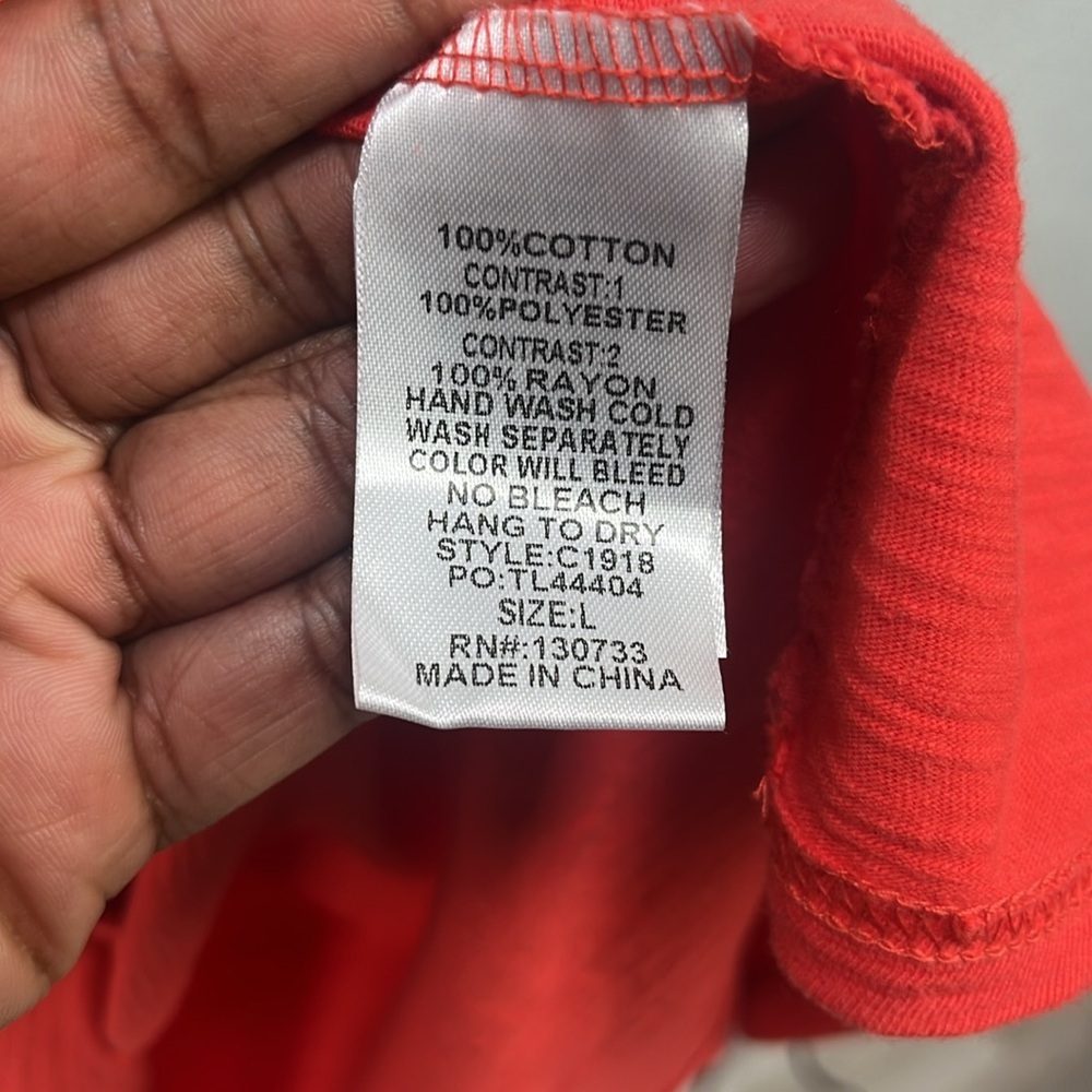 Umgee Orange/Red And Multi Color Flutter Sleeve T… - image 3